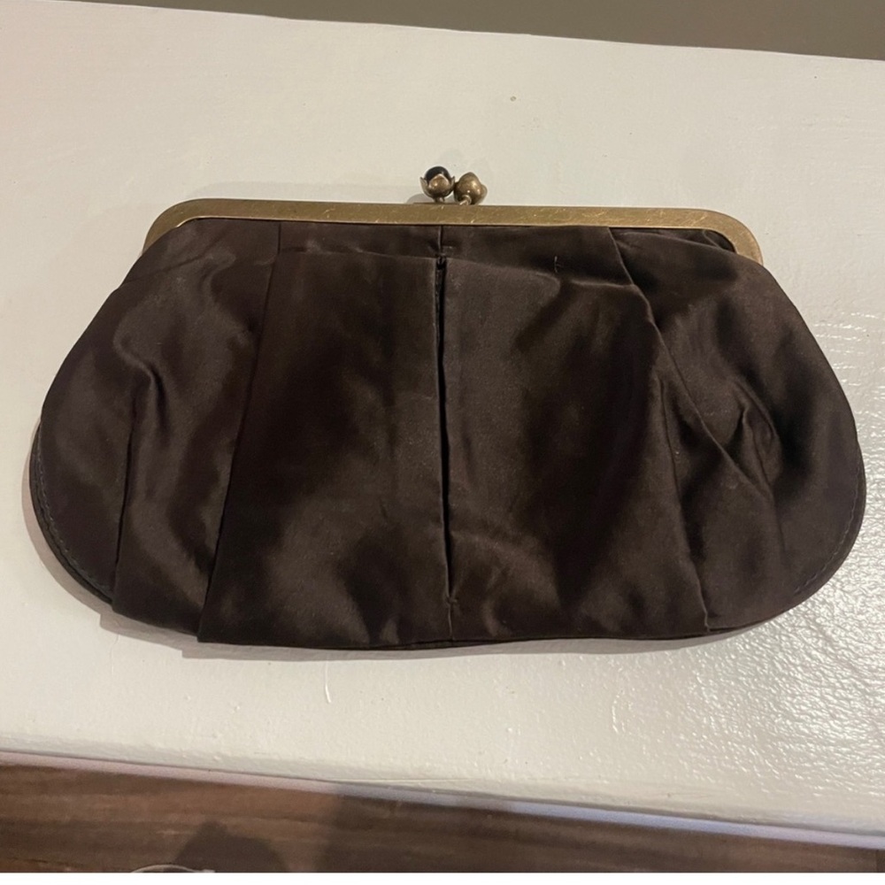 Vintage J.Crew Satin Kiss-Lock Evening Clutch w Mirror - Picture 4 of 12